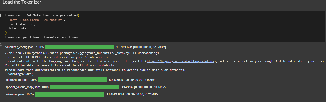 tokenizer output